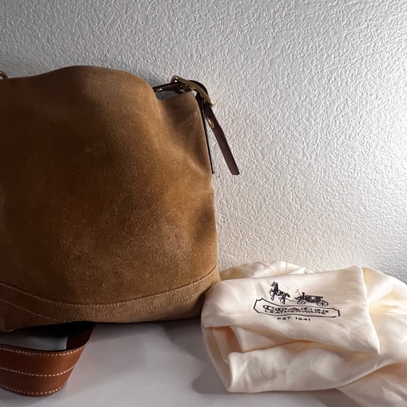 Coach Tan Suede Shoulder Bag - Picture 2 of 7